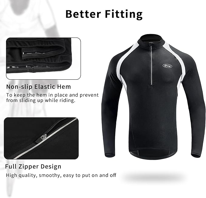 Cycling Jersey Men Bicycle Shirt Short and Long Sleeve MTB Road Biking Jersey with Pockets