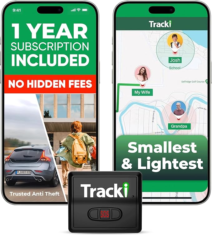 Tracki GPS Tracker for Vehicles – Real-Time 4G LTE Assets & Car Tracking Device with App, Magnetic Mount, Compact Design, Worldwide Coverage – iOS & Android (Tracker 1 Year Subscription Incl.)