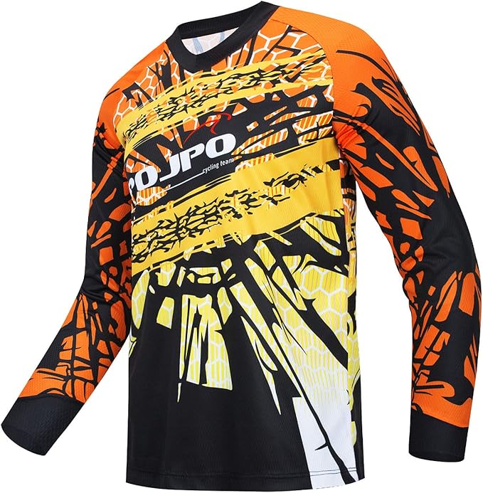 PSPORT Men's Motocross Jersey Long Sleeve Motocross Shirt Men Mountain Dirt Bike Jersey Downhill Riding Racing Clothing Tops