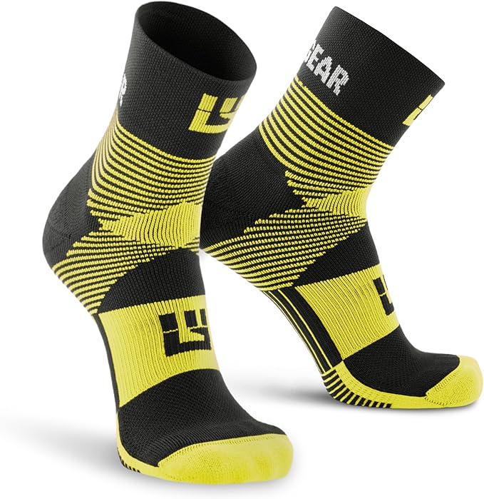 Crew Length Trail Running Socks, Quick-Drying Mid-Calf Socks with Arch Support, Sweat-Resistant, Breathable Athletic Socks