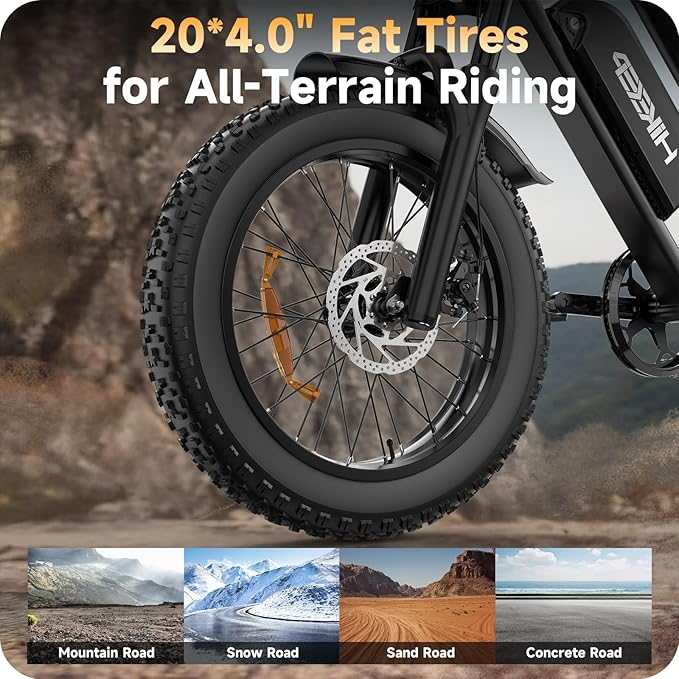 Electric Dirt Bike for Adults - Peak 1500W/3000W Electric Bikes, 48V/52V 15.6Ah/25Ah/40Ah, 50-100 Mile Range(PAS Mode), 16/20 Inch All-Terrain Fat Tire Motorcycle