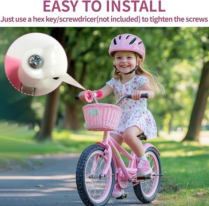 Kids Bike Horn, Bike Horn Pink for Kids, Bicycle Bell for Girls Boys (Pink)