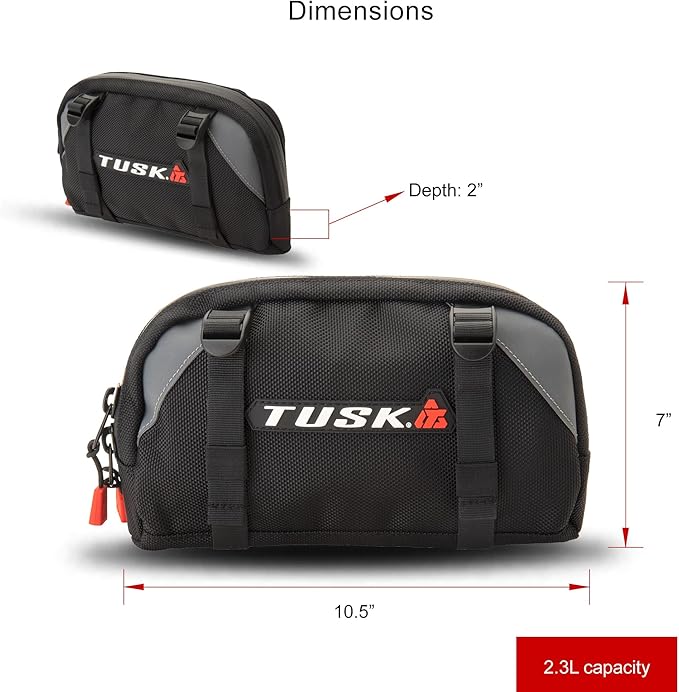 TUSK Handlebar Bag Dirt Bike/Adventure/Snow Bike/ATV/Compatible with SURRON SUR-RON/eBike/MTB/ 2.3L Capacity