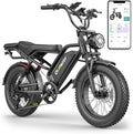 20" Fat Tire Electric Bikes for Adults, 750w Electric Dirt Bike with Full Suspension, 48V 18AH Battery Moped, 31MPH(50KM/H) Max Speed, 40-70 Miles Long Range Motorcycle Ebikes