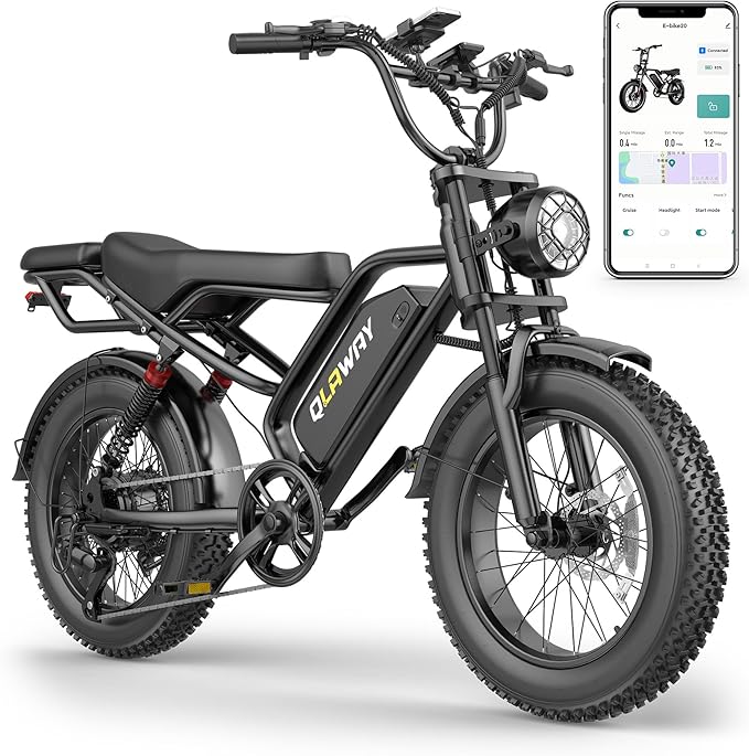 20" Fat Tire Electric Bikes for Adults, 750w Electric Dirt Bike with Full Suspension, 48V 18AH Battery Moped, 31MPH(50KM/H) Max Speed, 40-70 Miles Long Range Motorcycle Ebikes