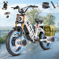 eAhora Juliet Pro 2/Juliet Electric Bike for Adults 5400W/1200W Dual Motor Electric Bicycle 43MPH 60V 70Ah 220+Miles Long Range 20" Fat Tire Full Suspension Mountain E-Bike with APP Control