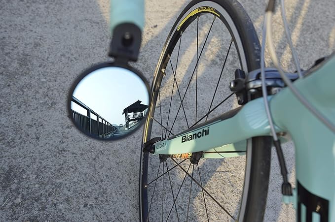 MEACHOW Bar End Bike Mirror [Upgraded Version] Scratch Resistant Glass Lens,HD,Safe Rearview Mirror,ME-001
