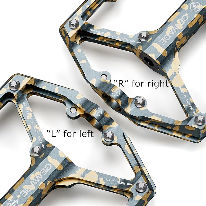 Road/Mountain Bike Pedals - 3 Bearings Bicycle Pedals - 9/16” CNC Machined Flat Pedals with Removable Anti-Skid Nails