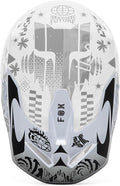 Fox Racing V1 Helmet Motocross Dirt Bike Visor, White/Black Image Cosmo, Large
