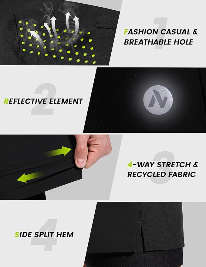 Nepest Men's Mountain Bike Shorts 4D Padded Cycling Bicycle Biker Riding Loose-fit Gel Padding MTB Shorts Zipper Pockets