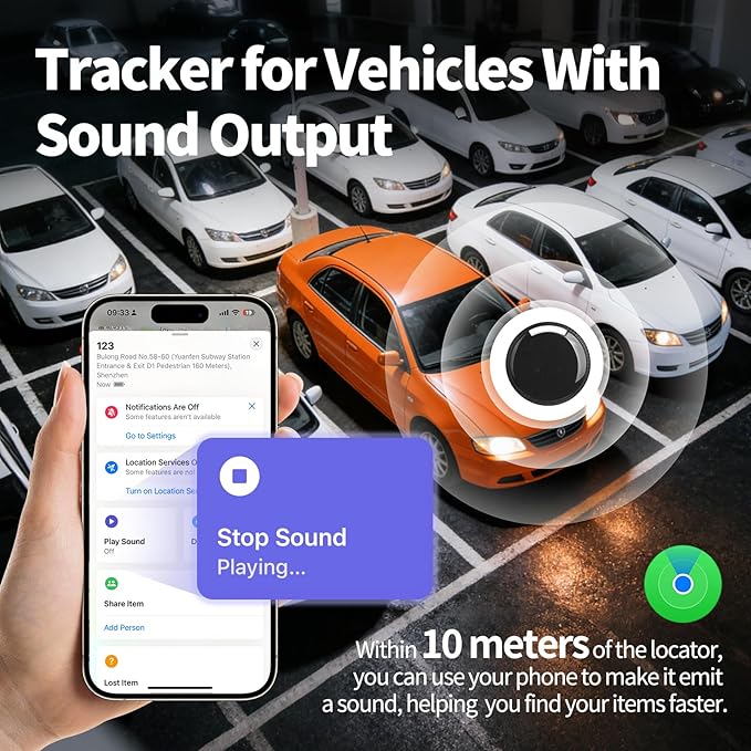 Owfeel Mini Portable GPS Tracker for Vehicles, Global Tracking, Undetectable GPS Car Tracker, No Monthly Fee/No SIM Card, Tracker Device for Kids, Dogs, Cars, Elderly, Compatible with iOS & Android