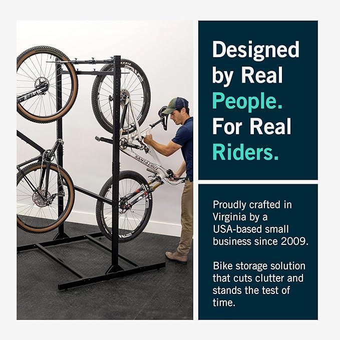 StoreYourBoard Freestanding Bike Rack for 8 Bikes - Heavy Duty Aluminum & Steel Indoor Bike Rack Garage - Space-Saving Vertical Bike Rack for Road, Mountain, and Hybrid Bicycles - Holds Up to 300 Lbs
