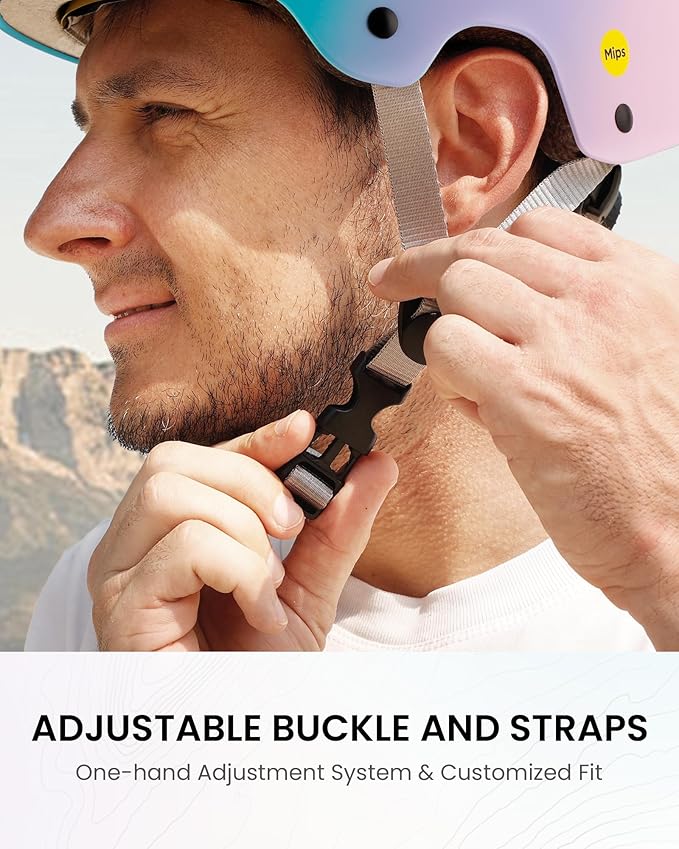 OutdoorMaster MIPS Skateboard Cycling Helmet for Adults - Lightweight, Ventilated Multi-Sport Helmet with Two Removable Liners for Scooter, Roller Skating, Inline Skating, Rollerblading