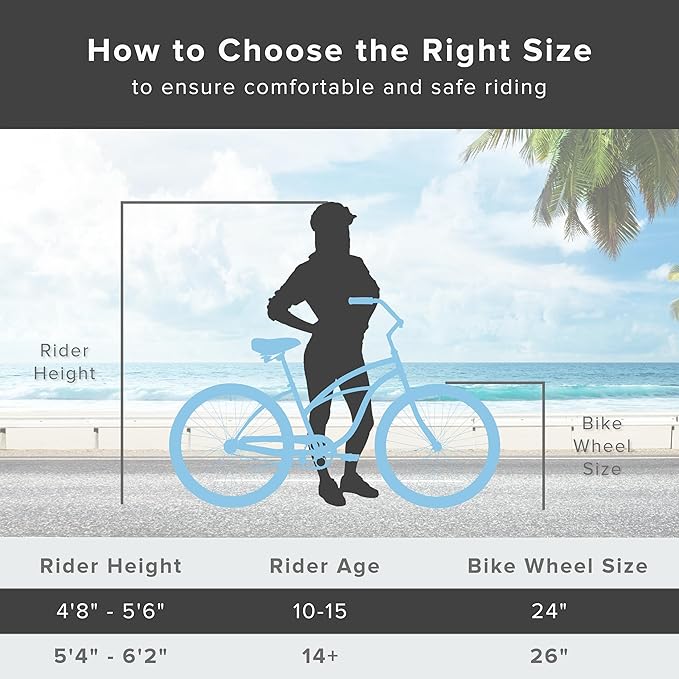 sixthreezero Urban Lady Beach Cruiser Bike, Women's 3 Speed Hybrid Bicycle
