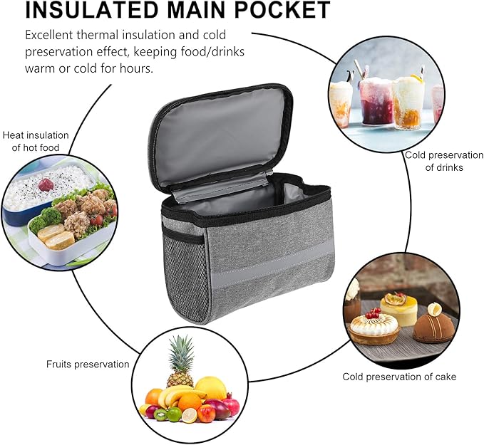 Lixada Bicycle Basket Bike Front Basket Bicycle Insulated Front Bag MTB Bike Handlebar Bag Basket Pannier Cooler Bag with Reflective Strip