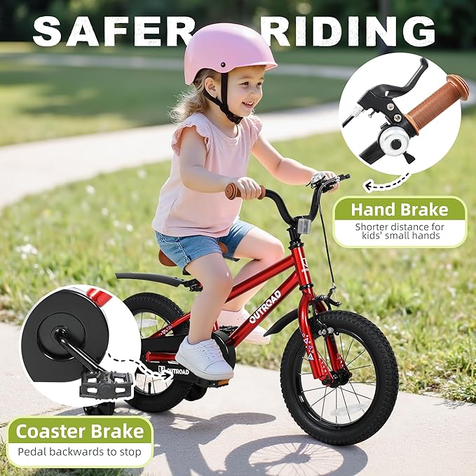 14/16/18 Inch Folding Kids Bike with Training Wheels, Gifts for Girl&Boy Age 3-10 Years, Toddler Bike with Dual Brakes for Beginners, Multi-Color