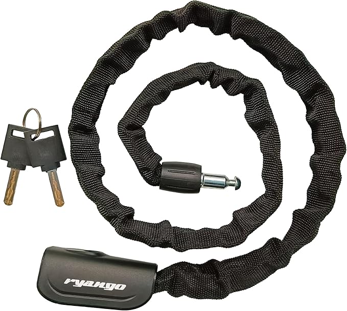 Heavy Duty Anti Theft Bike Chain Lock, 2 Keys - Bicycle, Motorcycle, E-Bike, Scooter, Gate, Door, Fence