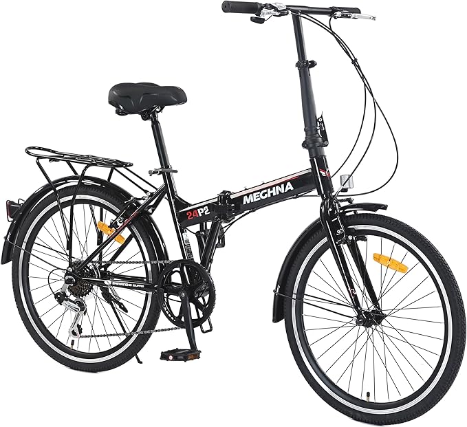 20" Folding City Commuter Bike,7-Speed Shimano,Lightweight Aluminum Frame,Foldable Bicycle for Adults,Compact Folding Bike,Mini Portable