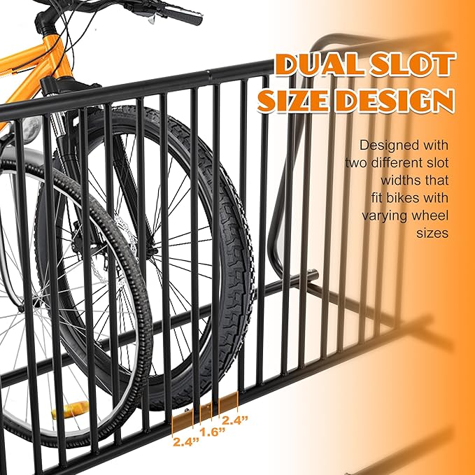 10 Holders Floor Bike Rack Stand, 60" Commercial Grid Bike Storage Rack, Freestanding Bicycle Storage Organizer Bicycle Floor Parking Stand for Garages Streets Yards Bike Events