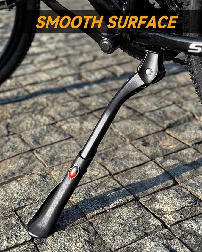 Wakano Bike Kickstand 24-29 inches, Heavy Duty Bike Kickstand for Adult Bike, Max Load: 170 LBS, Extra Large Base with Cleats, Robust Bicycle Stand for Mountain Bikes, City Bikes and Commuter Bikes
