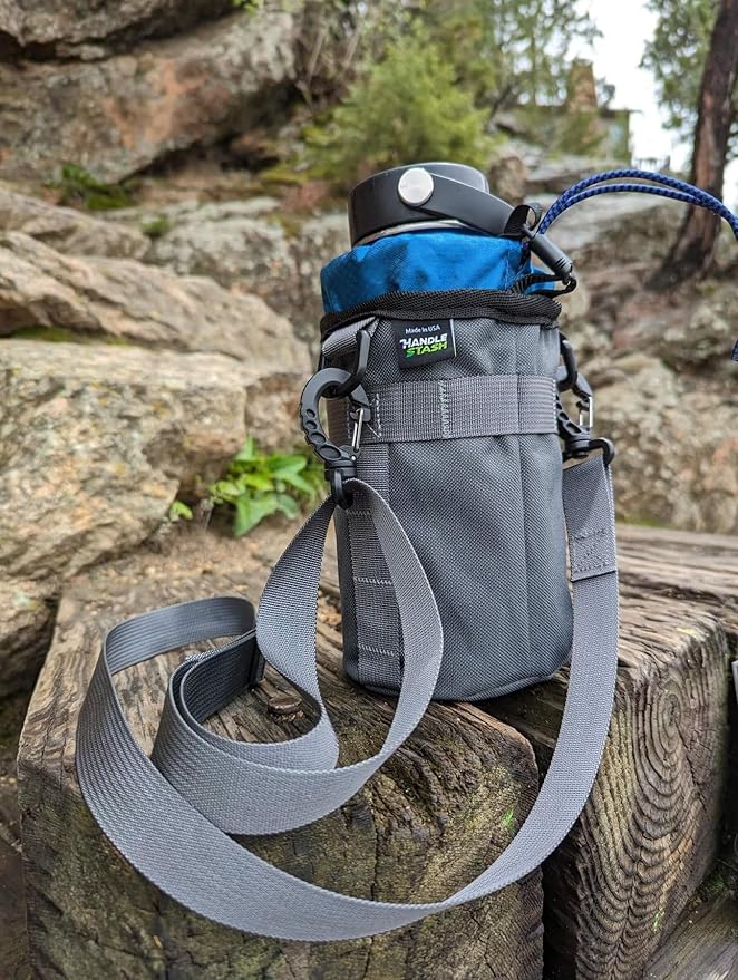 Sling Strap (Grey) - Adjustable Slide up to 58" Long | Includes Metal Clips | Made of Nylon Construction | Durable | Can be Used in Handlebar Bags & Stem Bags | Made in USA