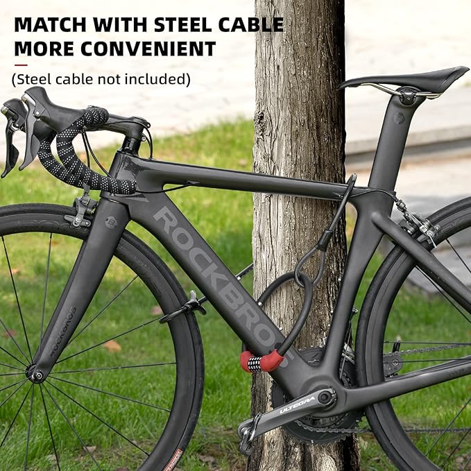 ROCKBROS Bike Lock 5 Digit Cable Lock Lightweight Bicycle Lock Bike Lock Combination Portable Lock for Bike