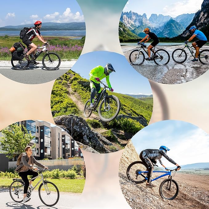 BUCKLOS MTB Hydraulic Disc Brakes, Mountain Bike Left Front 800mm Right Rear 1450mm Hydraulic Brake Set Aluminum Alloy Levers with Calipers PM/is Adapter Fit EBike/Fat Bike