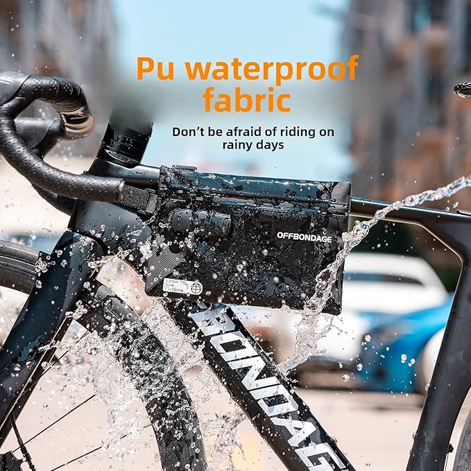 Top Tube Bike Bag for Bicycle with 3-Digit Lock - Water-Resistant Bicycle Frame Bag Secure & Minimalist Bike Pouch Fits Road & Mountain