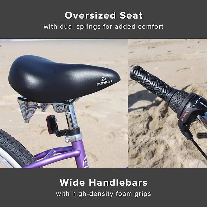 sixthreezero Urban Lady Beach Cruiser Bike, Women's 3 Speed Hybrid Bicycle