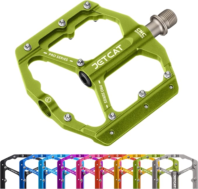 Mountain Bike Pedals Flat - MTB Pedals Flat, Bicycle Pedals, Road Bike Pedals, BMX Pedals, for BMX MTN Road Gravel EBike, Specialized Parts, Adults, Aluminum Metal Stamp 9/16"