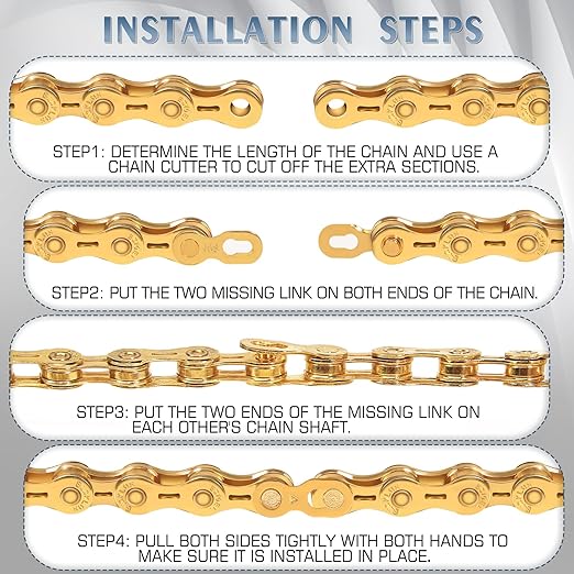 BUCKLOS 6/7/8/9/10/11/12 Speed Bike Chain, High Performance Lightweight Bicycle Chains for Road Bike/Mountain Bike/Ebike,Compatible with Shimano, SRAM, Campagnolo Silver/Gold