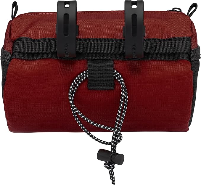 Handlebar Bike Bag – Water-Resistant Hard Shell with Quick-Access Zipper, Side Mesh Pockets, and Spacious Storage – Ideal for Cycling, Commuting, and Adventure Rides (Red)