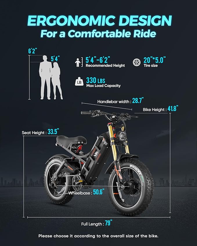 eAhora 2025 Romeo Ultra/Romeo 2 Peak 3000W/2500W 42/40 Mph Electric Bike for Adults 60V 70Ah/52V 60Ah 100-200Miles Long Range Ebike 26" Fat Tire Full Suspension Electric Bicycle