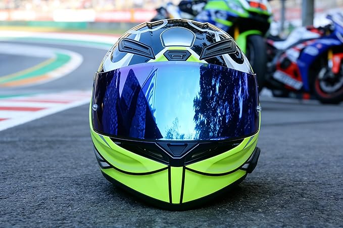 Motorcycle Helmet Visor for AGV K1 K1S K3SV K5 K5S, Anti-Scratch UV Protected Full Face Shield, High-Definition Tinted Mirror PC Lens, Day Riding (Rainbow)