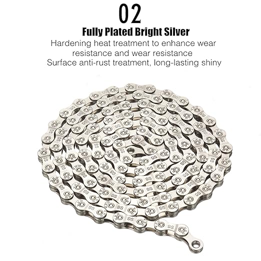 Bike Chain 1/2" x 11/128" 116 Links 9 Speed Bicycle Chain,Bike Chains MTN BTX MTB Mountain Bike Road,9-Speed Chain
