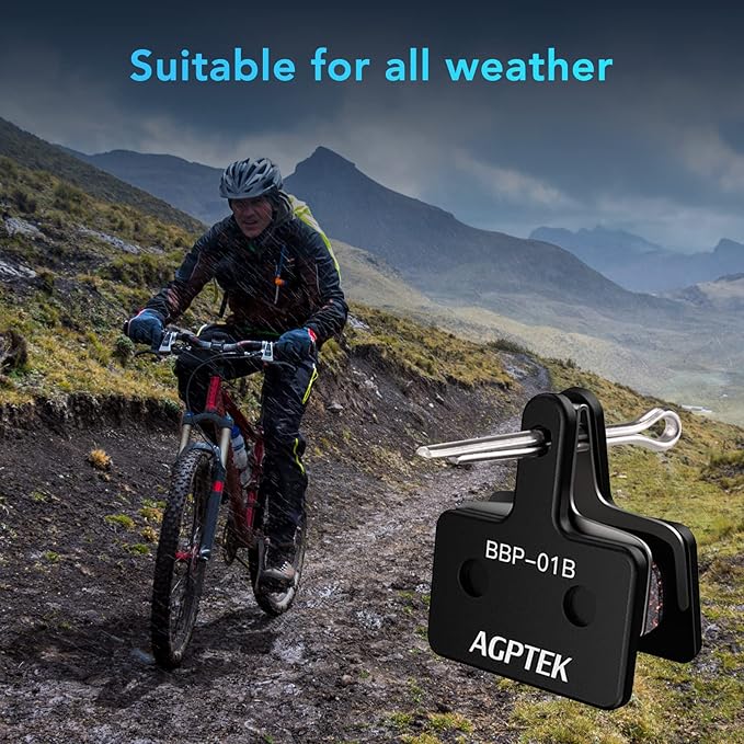 AGPTEK Bike Brake Pads, High-Performance Brake Pads, Disc Brake Pads & Spring (Semi-Metallic&Resin) for Mountain Bike Disc Brakes,Bike Pads Compatible with TRP Tektro Shimano Deore Br