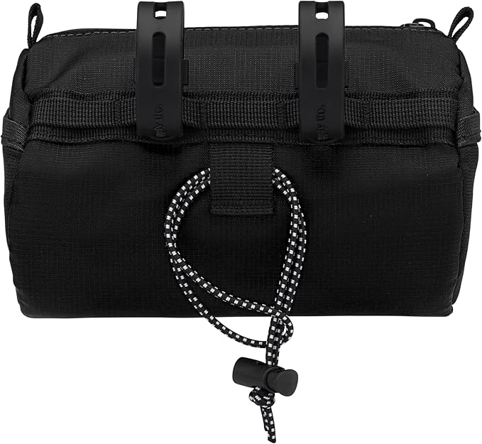 Handlebar Bike Bag – Water-Resistant Hard Shell with Quick-Access Zipper, Side Mesh Pockets, and Spacious Storage – Ideal for Cycling, Commuting, and Adventure Rides (Black)