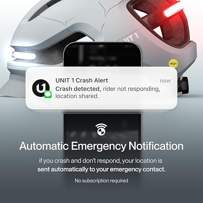 AURA Smart E-Bike Helmet with MIPS Safety, NTA-8776 Certified for 28mph, Integrated 500 Lumen LED Lights, Crash Detection, Turn Signals and Automatic Brake Light