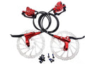 Mountain Bike Hydraulic Disc Brake Set, Front & Rear Disc Brake Kit Fit Bicycle MTB XC Trail, e-Bike, Fat Bike, Upgrade kit for Mechanical Disc Brake (Red - Bike Hydraulic Disc Brake Set)
