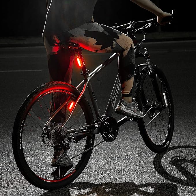 Bike Tail Light USB Rechargeable - Super Bright LED Rear Bicycle Light Clip On as Red Back Taillight with 6 Lighting Modes for Road Mountain Cycling Safety Accessories (Red)
