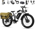 Apex 50 Electric Bike Dual Motor for Adults (CA Immediate-De'livery) 52V 25AH/48V 25AH, 26" Fat Tires Full Suspension 35MPH/100Mile, Hydraulic Brake