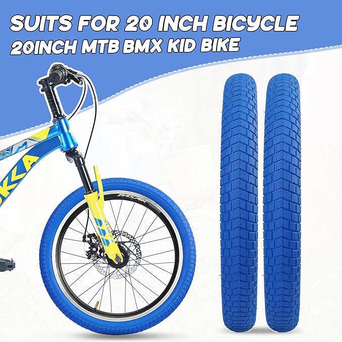 12/16/20x2.125 Bike Tires 1/2 Pack 12/16/20 Inch Kids Folding Replacement Tire/Tube Suitable for Tires 12/20x2.1 12/16/20x2. 125 12/20x2.25, Multiple Colors