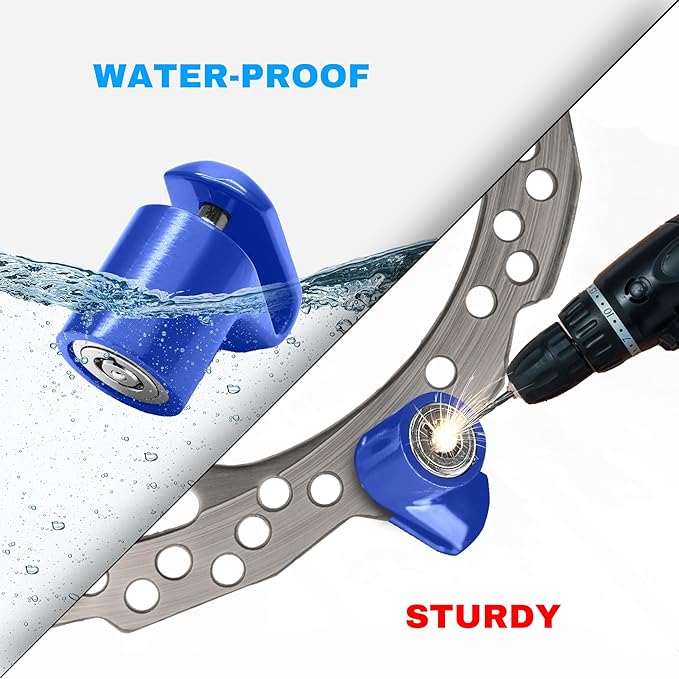 Disc Brake Lock for Motorcycle Accessories Heavy Duty Bike Bicycle Anti Theft Lock Compact Electric Scooter Ebike Powersports Wheel Hover Disc Locks (Blue)