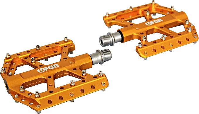 UFOR Thin & Durable Mountain Bike Pedals, Aluminum Alloy Platform MTB Pedals
