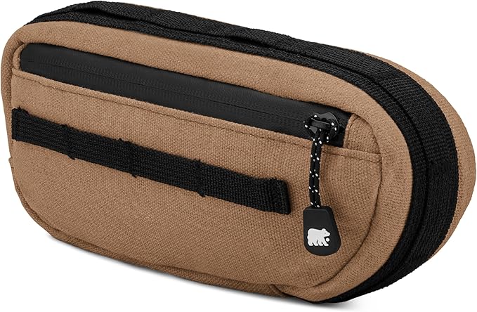 Waxed Canvas Frame Bag – Waterproof Zippers, Dual Storage Compartments, Adjustable Straps – Fits All Frame Sizes, Perfect for Cycling, Commuting, and Adventure Rides (Brown)