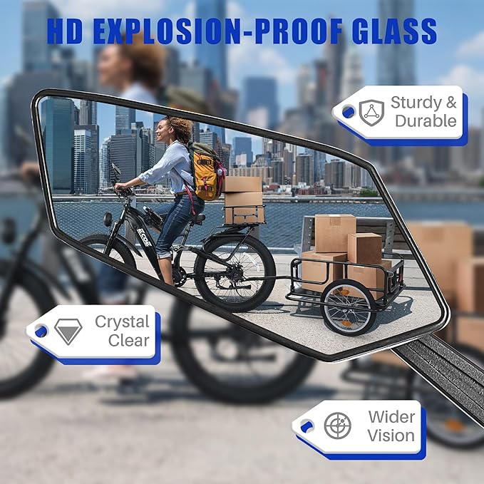 New Handlebar Bike Mirror, Adjustable Rotatable Bicycle Rear View Mirror,Safe Foldable Clear Glass Mirror For Mountain Road Bike Bicycle Electric Motorcycle