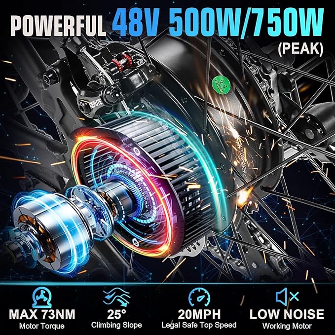 ANCHEER Electric Bike for Adults, Peak 750W Ebike, 3 Hours Fast Charge, 60 Miles Electric Bicycle with 48V/499Wh Battery, 27.5 ''Hummmer Electric Mountain Bike with LCD Display, 21/24 Speed | Peak 750W, Ebike, 3 Hours Fast Charge, 60 Miles, Electric Bi...