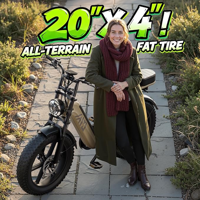 TST Electric Bike for Adults, 1500W Peak Motor Ebike with 48V 15Ah Built-in Battery, 60 Miles Range 28 MPH Electric Bike, 20" Fat Tire E Bike with 7 Speed