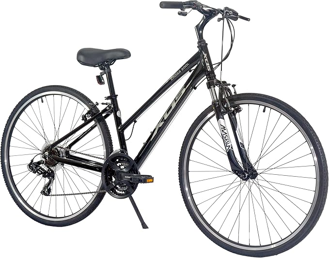 XDS Cross200 Women’s 21-Speed Step-Through Hybrid Bike – 700C Wheels, Black