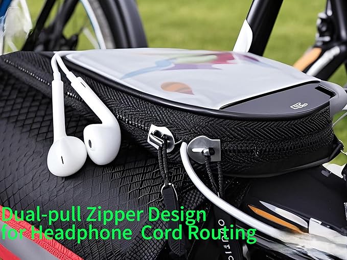 Bike Bag,Bicycle Bags,Bike Saddle Bag,Phone Holder for Bike,Touchscreen Bike Phone Mount,Waterproof, Top Tube Bag,Bicycle Accessories,Bike Frame Storage bag,Phone Screen under 6.8” (Red)